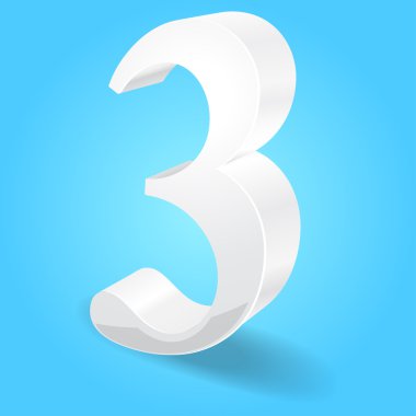 3D parlak numara vektör