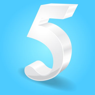 3D parlak numara vektör