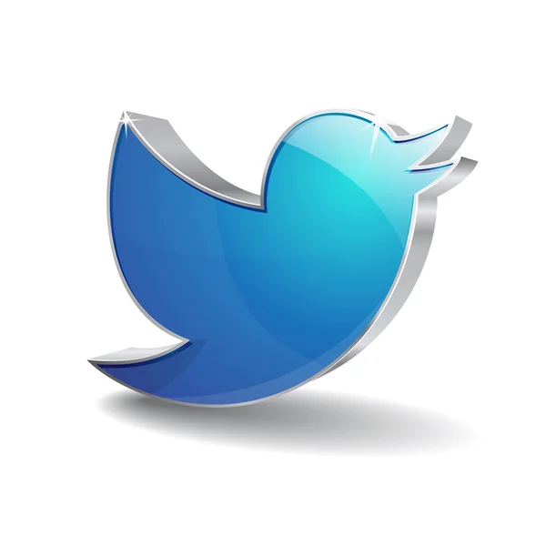 3D-blauwe vogel pictogram — Stockvector