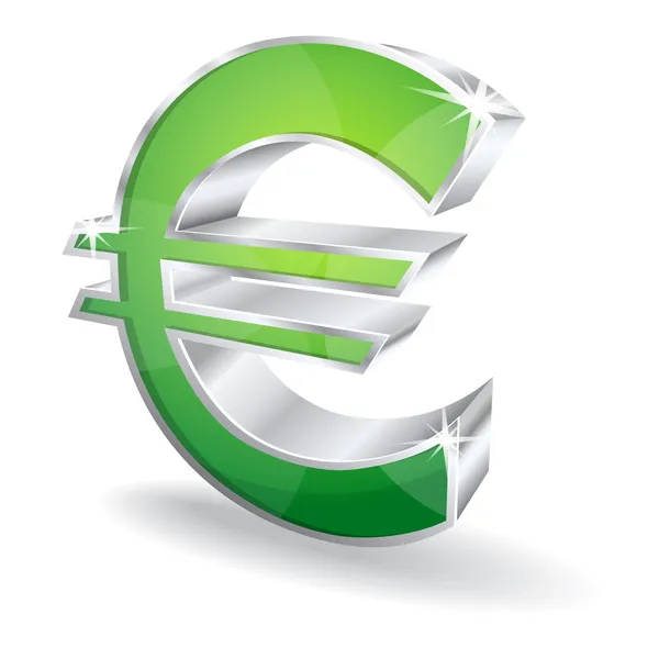 3D-glanzende euro vector pictogram — Stockvector