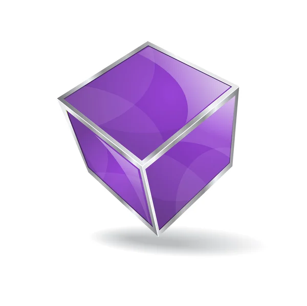 3d brillante cubo vectorial — Vector de stock