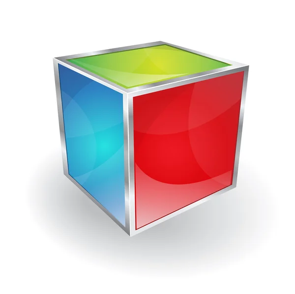 3d brillante cubo vectorial — Vector de stock