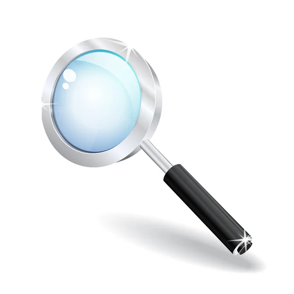 3d Magnifying Glass Search Vector Icon — Stock Vector