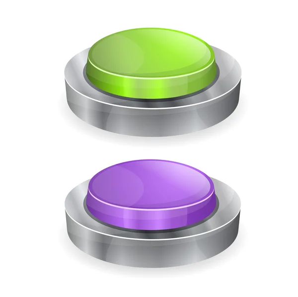 3d Glossy Shiny Push Buttons — Stock Vector