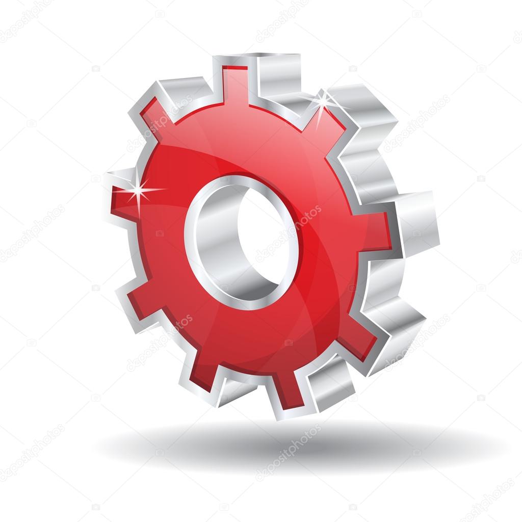Download 3D Mechanical Gear Vector Icon — Stock Vector © rizwanali3d #21352497