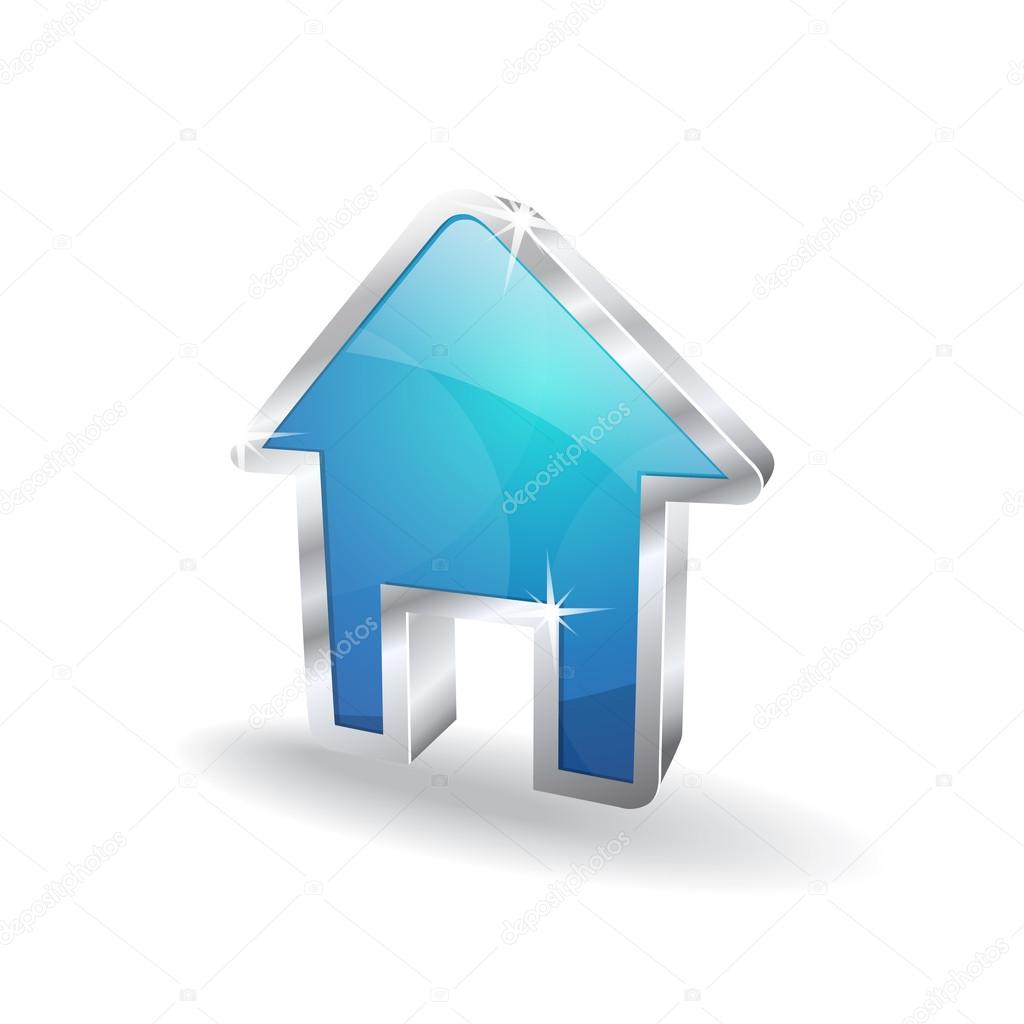 3d Home Glossy Vector Icon