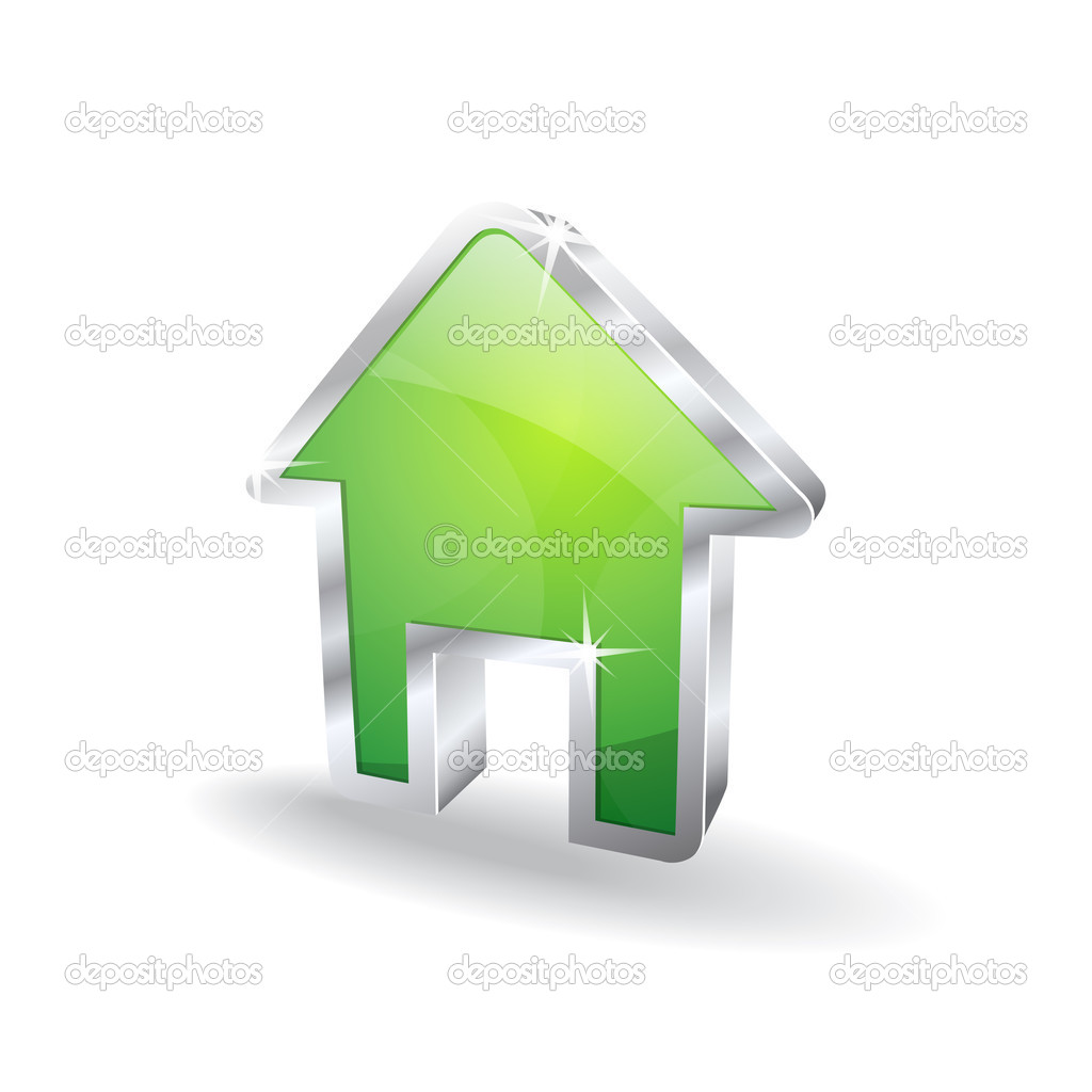 3d Home Glossy Vector Icon