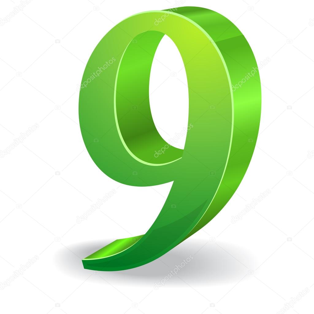 3d Glossy Number Vector