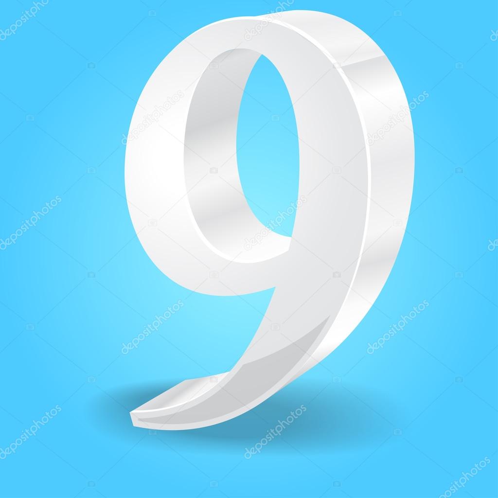 3d Glossy Number Vector