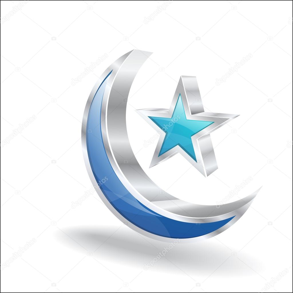 3d Glossy Crescent Vector Icon