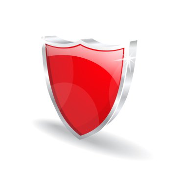 3D parlak kalkan koruma simgesi
