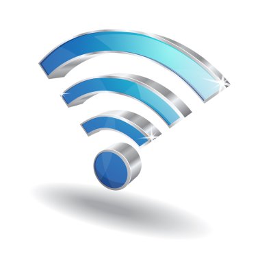 3D wifi sinyal vektör simgesi