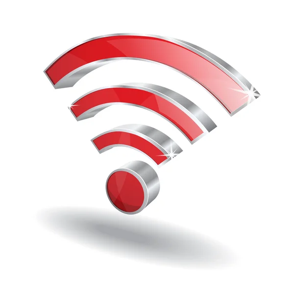 3 d の wifi 信号ベクトル アイコン — ストックベクタ
