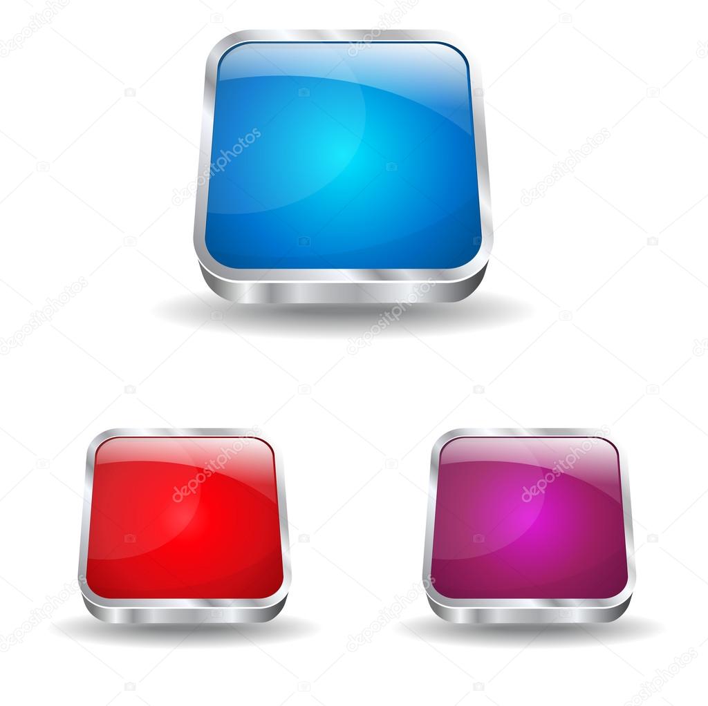 3d Glossy Rounded Rectangle Icon