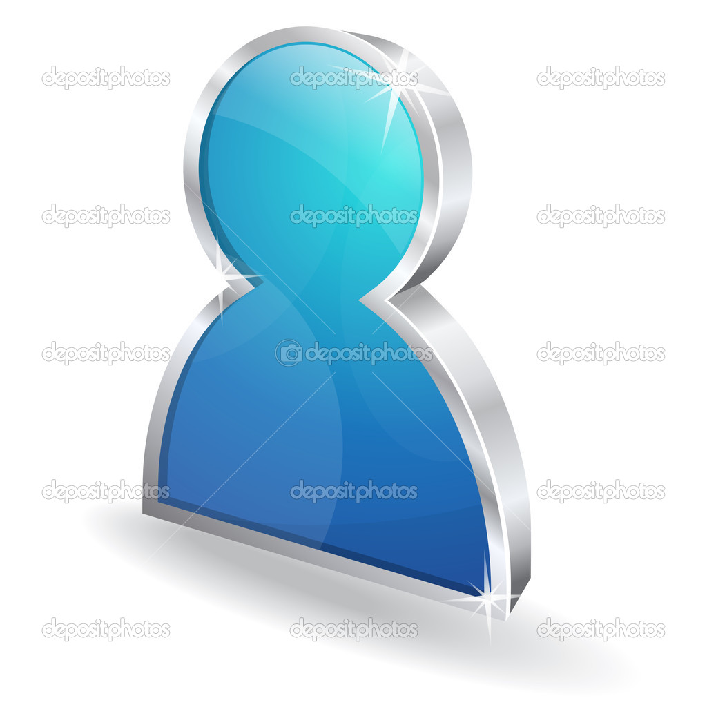 3d Glossy User Vector sign Icon