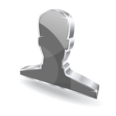 3D parlak kullanıcı vektör işareti simgesi