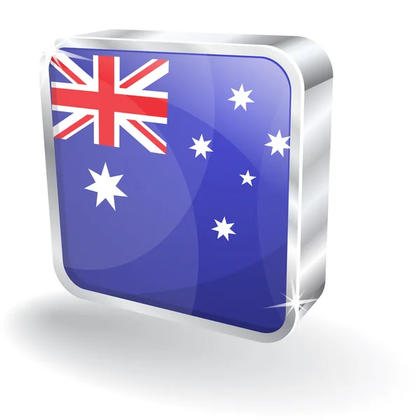 3d Glossy Australia Flag Vector Icon — Stock Vector