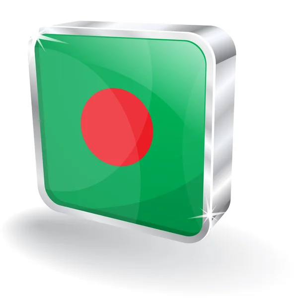 3D glansigt bangladesh flagga vektor-ikonen — Stock vektor