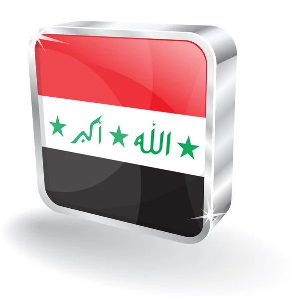 3d Glossy Irak Flag Vector Icon — Vector de stoc