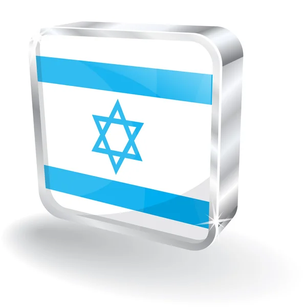3D-glanzende Israël vlag vector pictogram — Stockvector