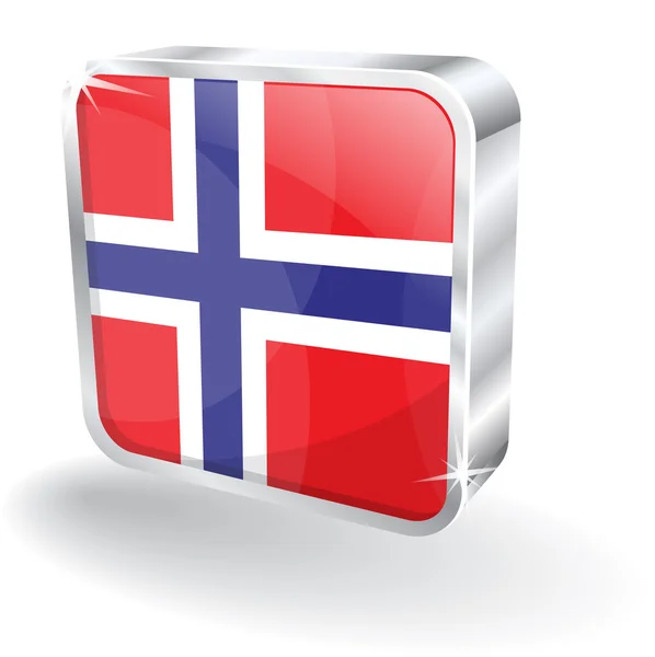 3D Hochglanz Norwegen Flagge Vektor Symbol — Stockvektor