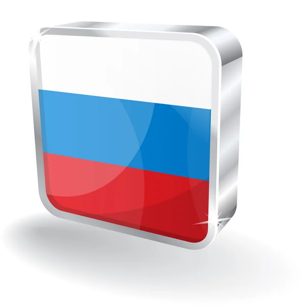 3D-glanzende Rusland vlag vector pictogram — Stockvector