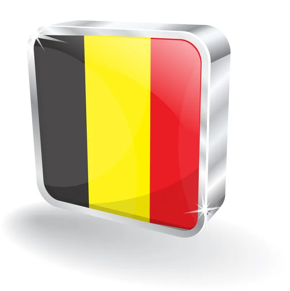 3D ikony wektor flaga Belgii — Wektor stockowy