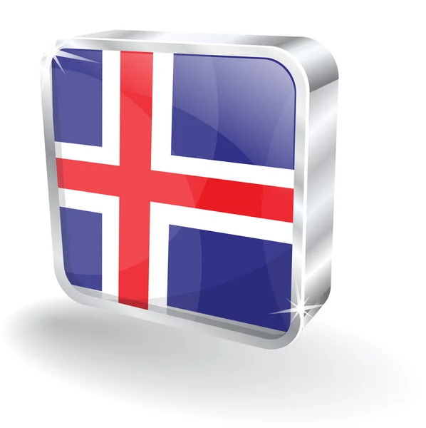 3d isländische Flagge Vektor-Symbol — Stockvektor