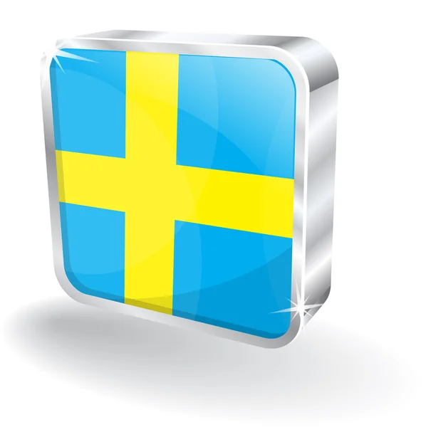 3d schwedische Flagge Vektor-Symbol — Stockvektor
