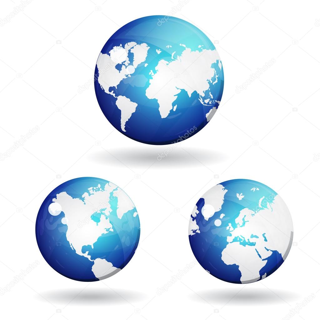 Download 3d World Map Vector Icon — Stock Vector © rizwanali3d #21423699