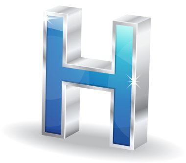 3D parlak harfler vektör simgesi