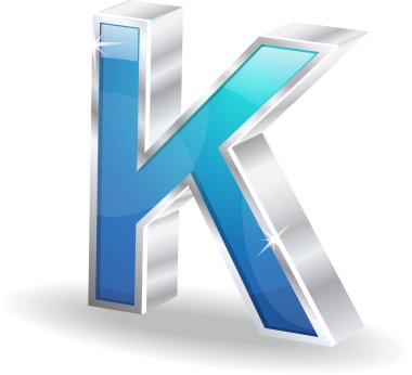 3D parlak harfler vektör simgesi