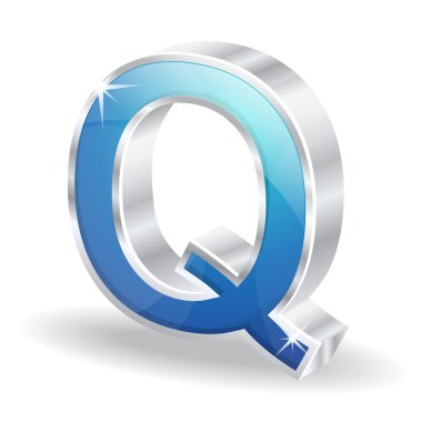 3D parlak harfler vektör simgesi