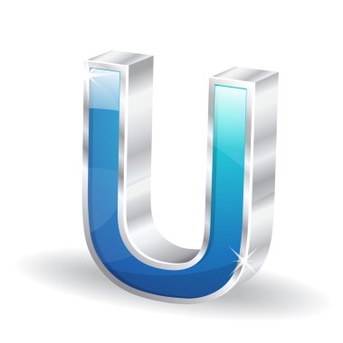 3D parlak harfler vektör simgesi