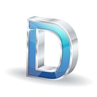 3D parlak harfler vektör simgesi