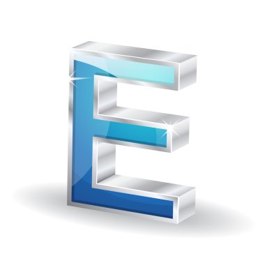 3D parlak harfler vektör simgesi