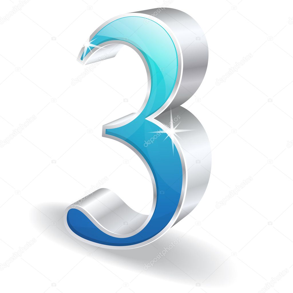 3d Glossy Numbers Vector