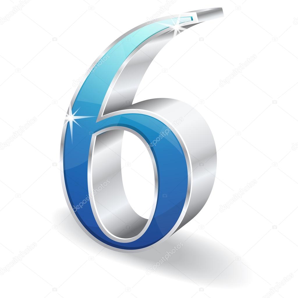 3d Glossy Numbers Vector