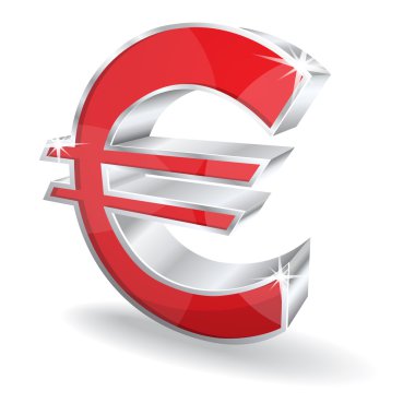 3D parlak euro vektör simgesi