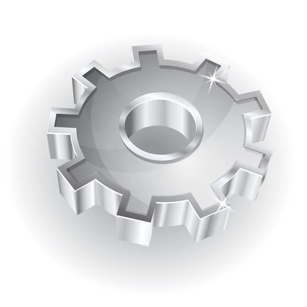 3D Mechanical Gear Vector Icon — Stock Vector