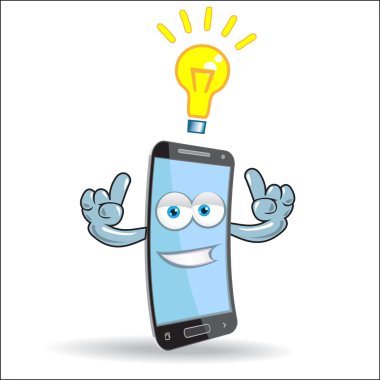 vektör cep telefon maskot