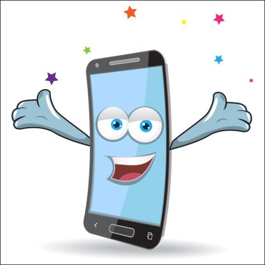 vektör cep telefon maskot