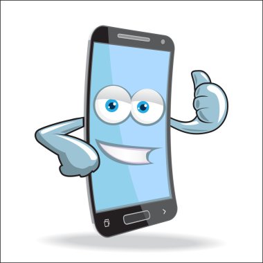 vektör cep telefon maskot