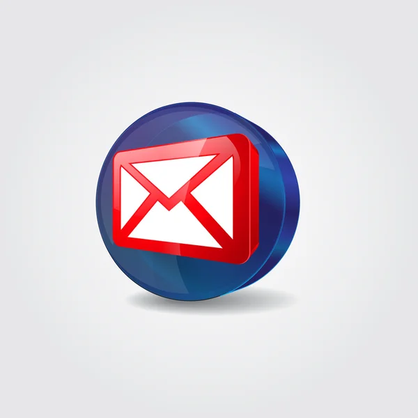 3d Glossy Email Vector Icon — Stock Vector