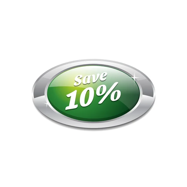 Glossy Shiny Save Button Icon — Stock Vector