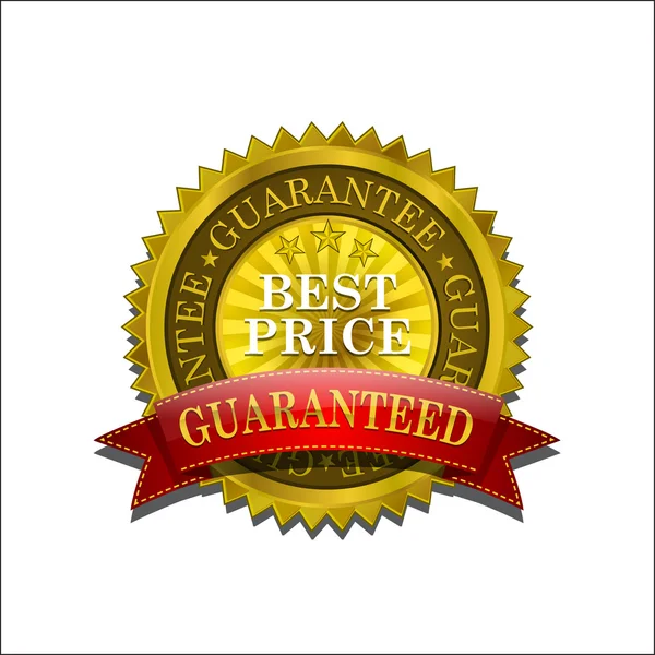 Golden Best Price Vector Seal Icon — Stock Vector