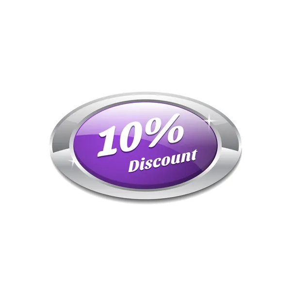 Shiny Glossy 10 Percent discount Icon Button — Stock Vector