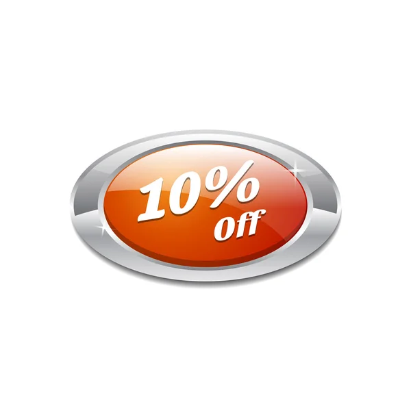 Shiny Glossy 10 Percent off Icon Button — Stock Vector