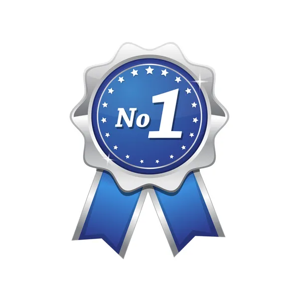 No 1 Blue Seal Vector Icon — стоковый вектор