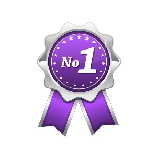 No 1 Violet Seal Vector Icon — стоковый вектор